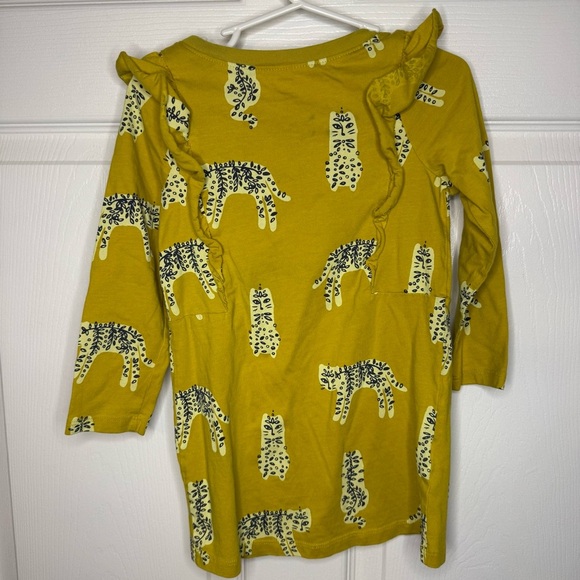 Tea Collection Bright Yellow Dress with Animal Print Size 4 GUC - Picture 4 of 6